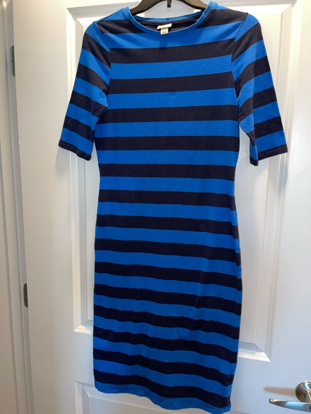 A New Day Blue and Navy Striped Midi Dress